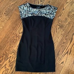 Gorgeous black w black and silver sequins Dress
